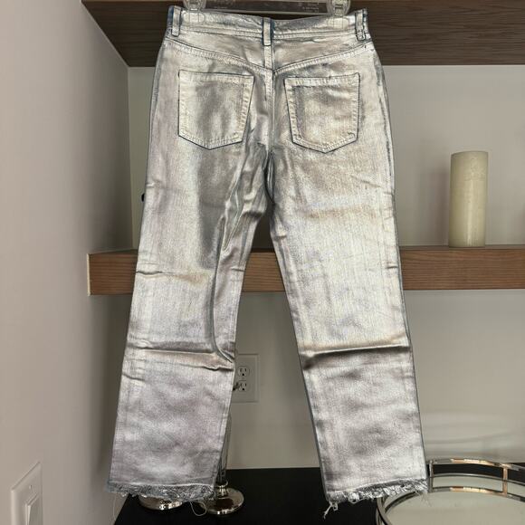 Free People Maggie Foil Jeans in Silver - Picture 5 of 7